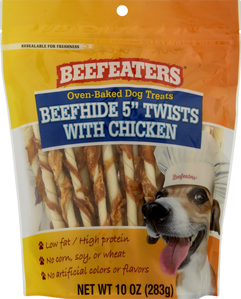 slide 1 of 9, Beefeater Oven-Baked Beefhide 5 inch Twists with Chicken Dog Treats 10.0 oz, 10 oz
