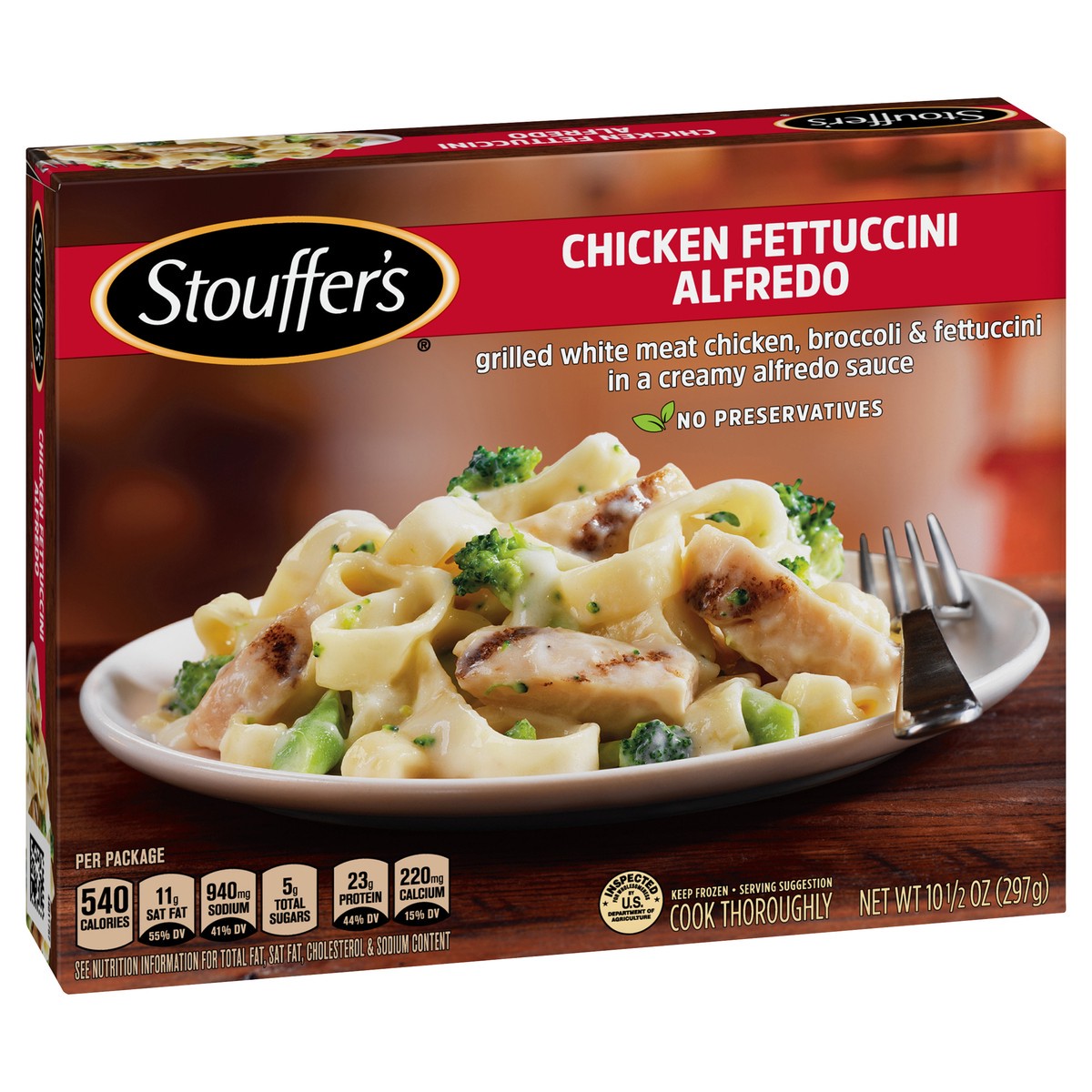 slide 12 of 13, Stouffer's Chicken Fettuccini Alfredo Frozen Meal, 10.5 oz