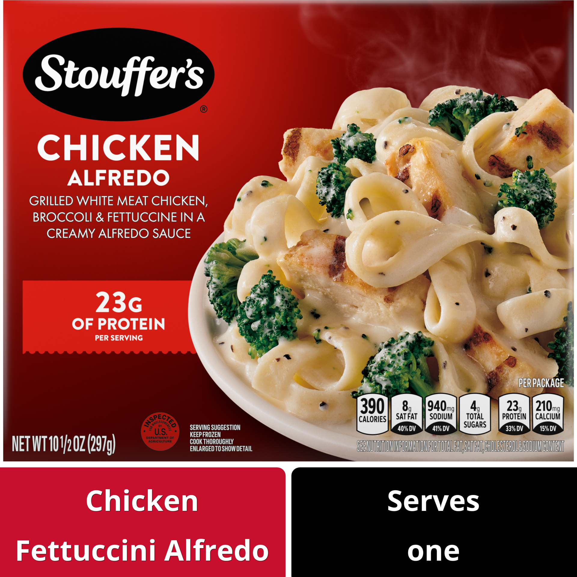 slide 1 of 13, Stouffer's Chicken Fettuccini Alfredo Frozen Meal, 10.5 oz