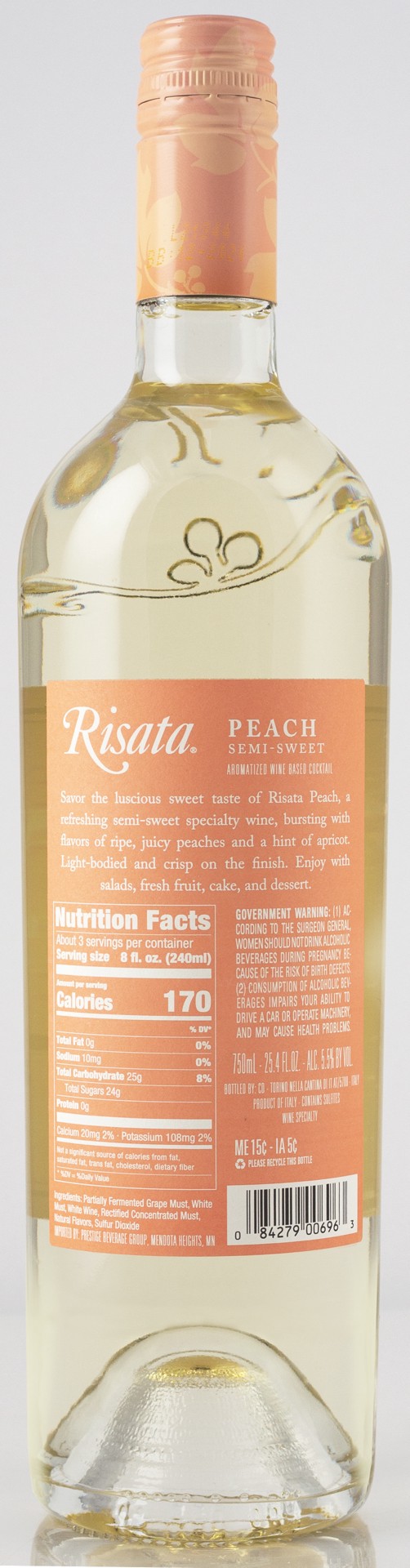 slide 2 of 3, Risata Peach, 750 ml