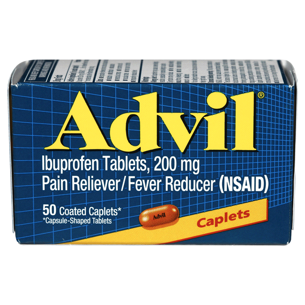 slide 1 of 1, Advil Pain Reliever Fever Reducer Coated Caplets, 50 ct