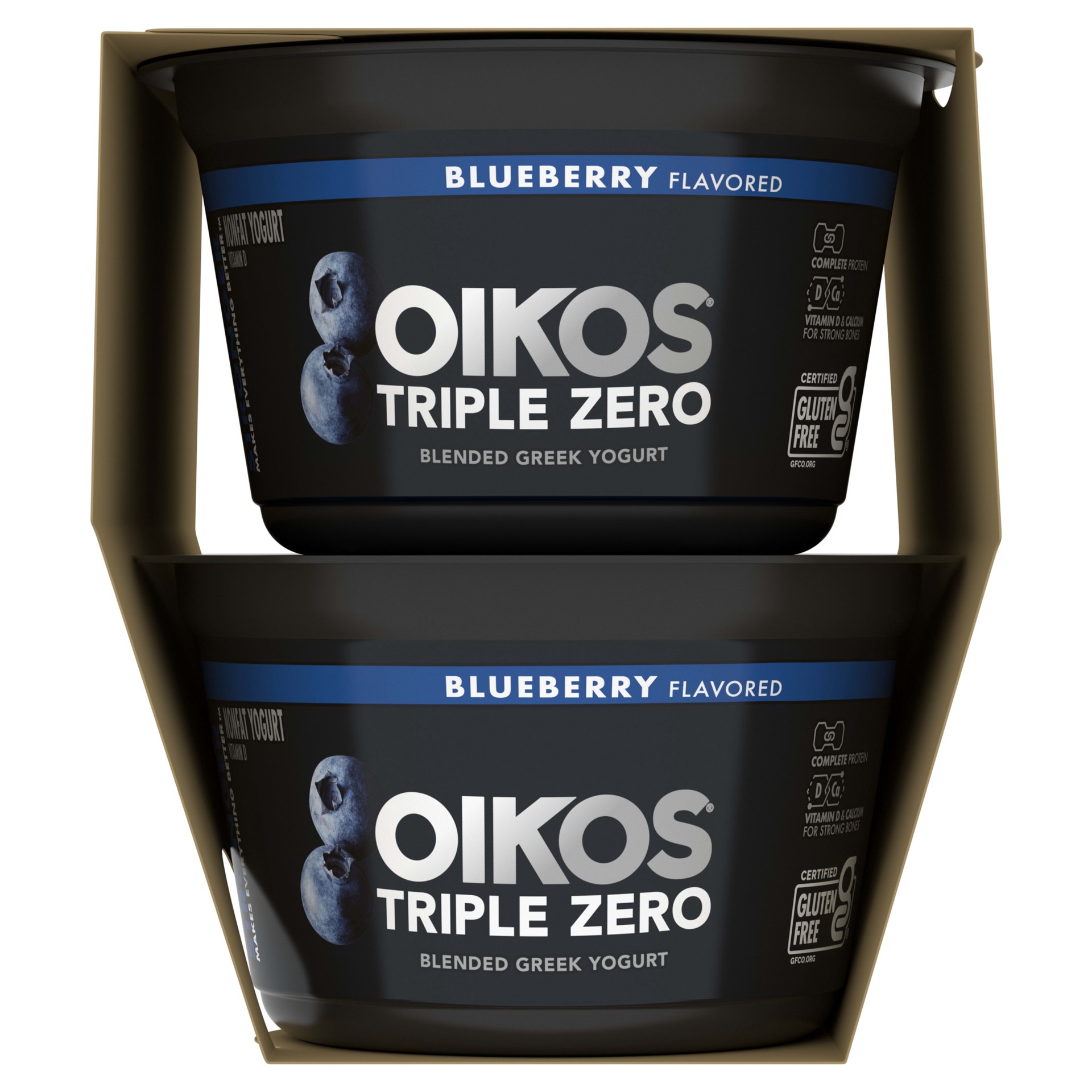 slide 5 of 5, Oikos Blueberry 15g Protein, 0g Added Sugar, Nonfat Greek Yogurt Pack, 4 Ct, 5.3 OZ Cups, 4 ct