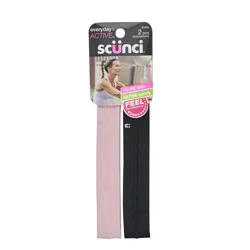 Scünci Everyday & Active No-Slip Grip All Day Hold Headwraps, 2 ct