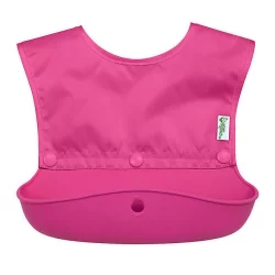 Green Sprouts Snap & Go Silicone Food Catcher Bib - Pink