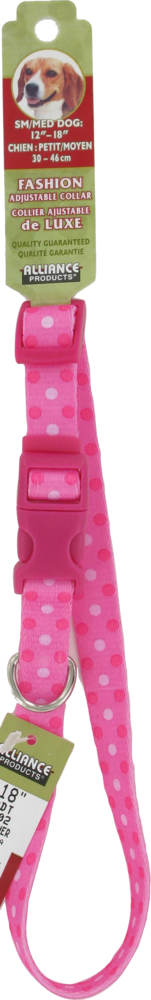 slide 2 of 4, Alliance Pink Dots Small Dog Collar, 1 ct