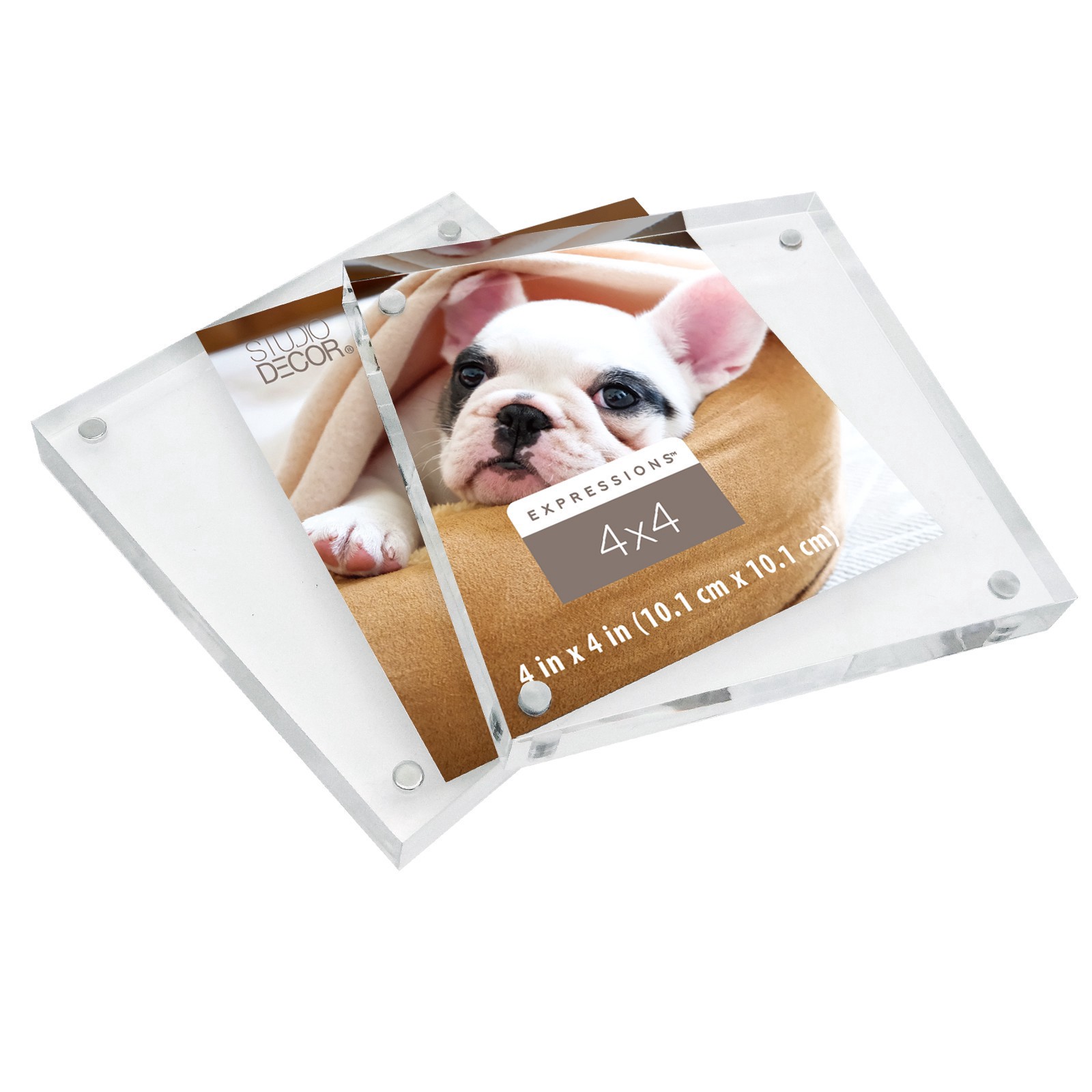slide 3 of 5, Expressions 4" X 4" Clear Acrylic Block Frame By Studio Decor, 4 in x 4 in