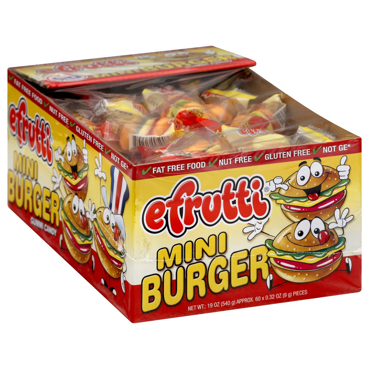 slide 2 of 10, eFrutti Mini Burger Gummi Candy 60 ea, 60 ct