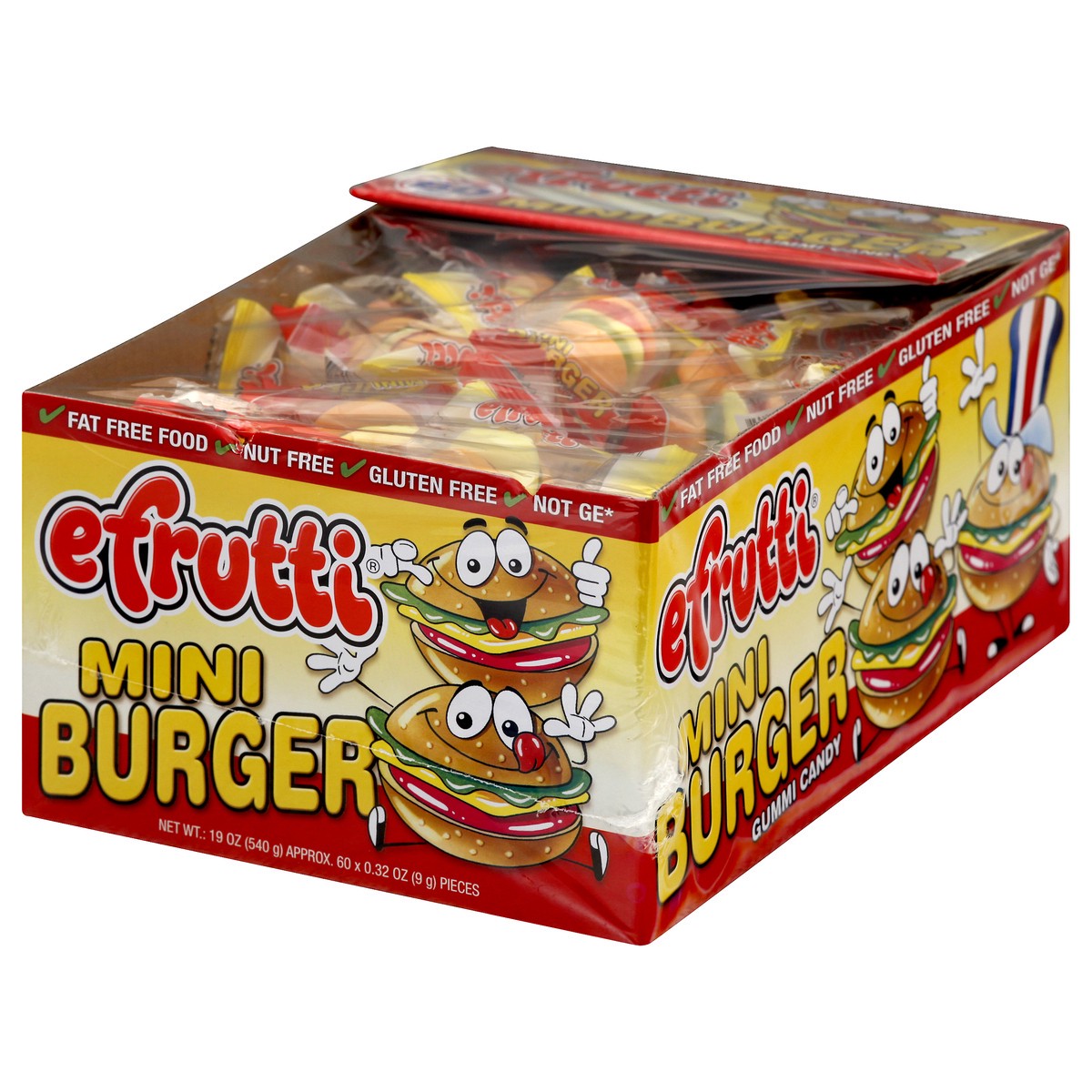 slide 3 of 10, eFrutti Mini Burger Gummi Candy 60 ea, 60 ct