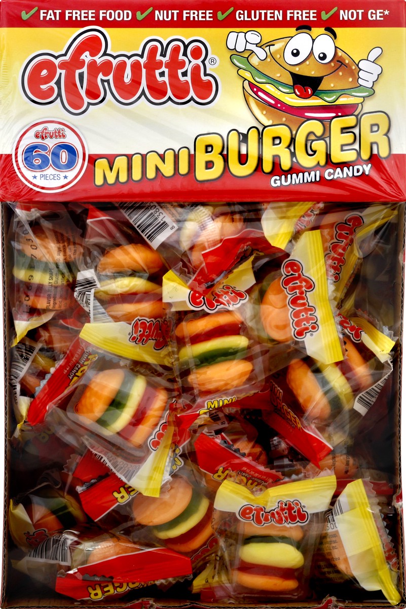 slide 6 of 10, eFrutti Mini Burger Gummi Candy 60 ea, 60 ct