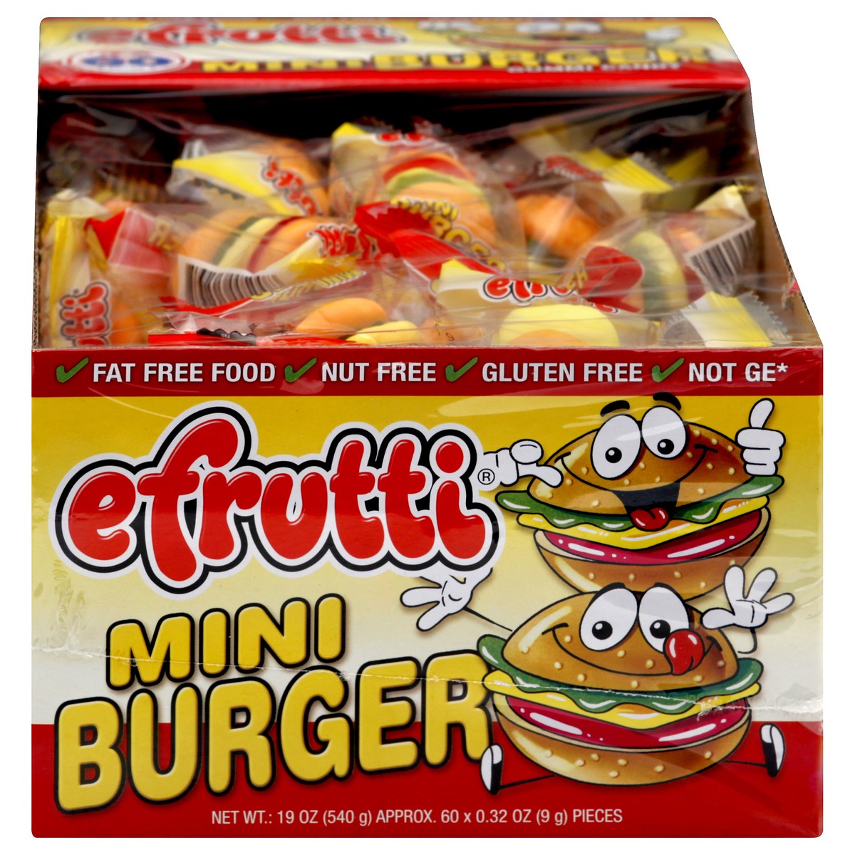 slide 1 of 10, eFrutti Mini Burger Gummi Candy 60 ea, 60 ct
