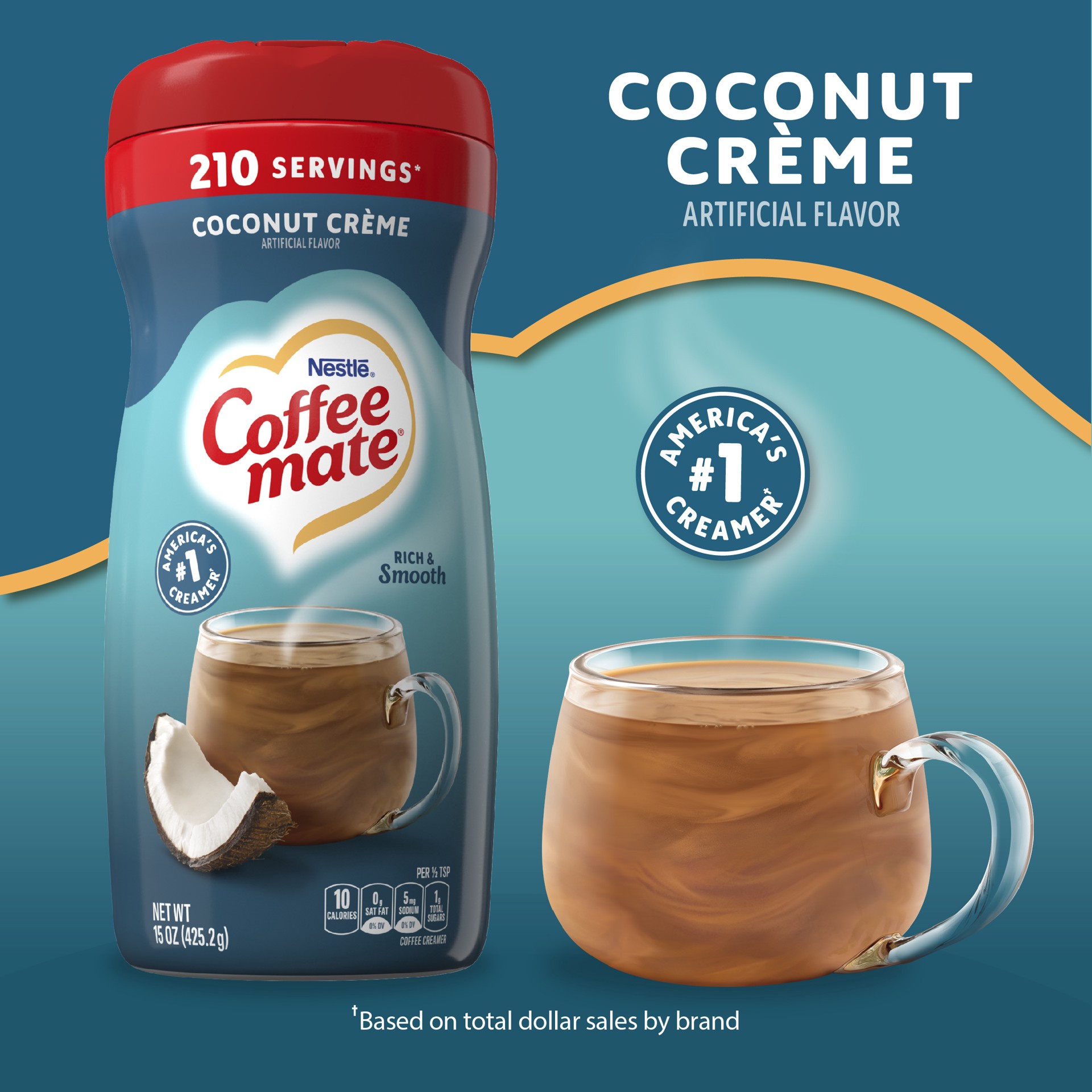 slide 6 of 7, Coffee-Mate Non-Dairy Coconut Creme Creamer 15 oz, 15 oz