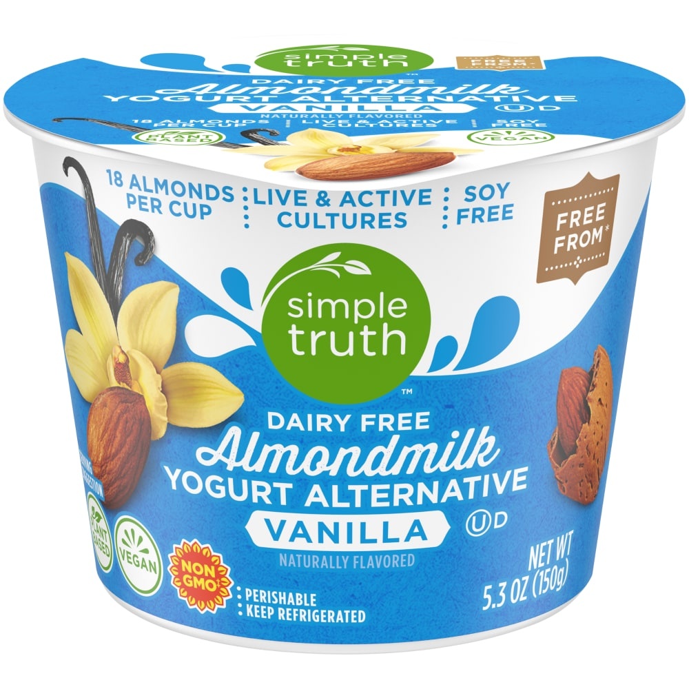 slide 1 of 1, Simple Truth Vanilla Dairy Free Almondmilk Yogurt, 5.3 oz