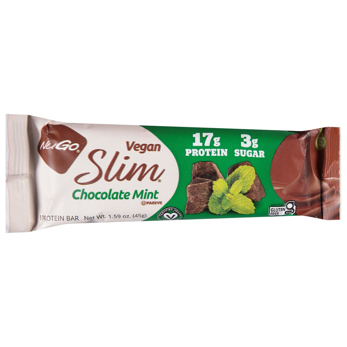 slide 6 of 9, NuGo Slim Chocolate Mint Protein Bar 1.59 oz, 1.59 oz