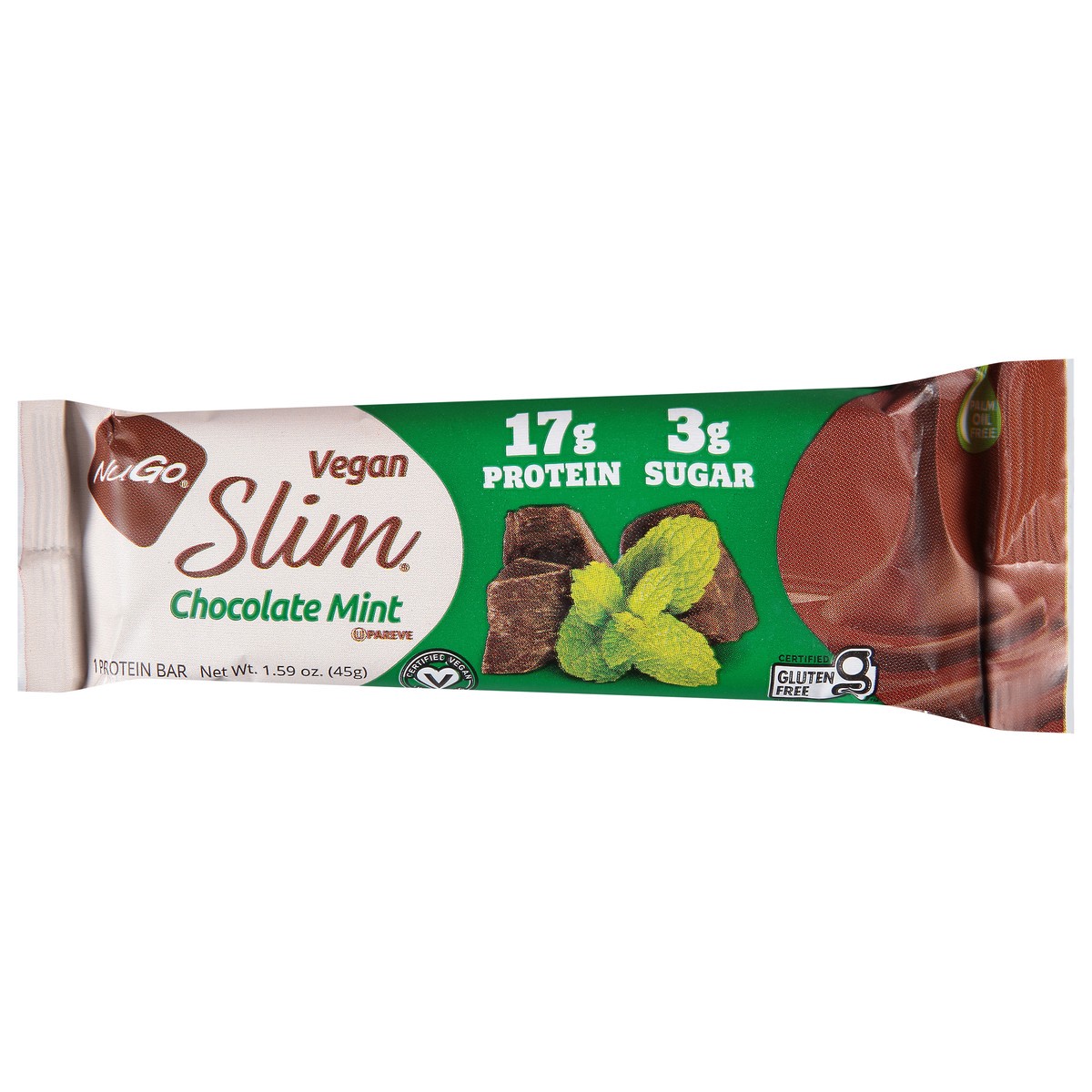 slide 7 of 9, NuGo Slim Chocolate Mint Protein Bar 1.59 oz, 1.59 oz