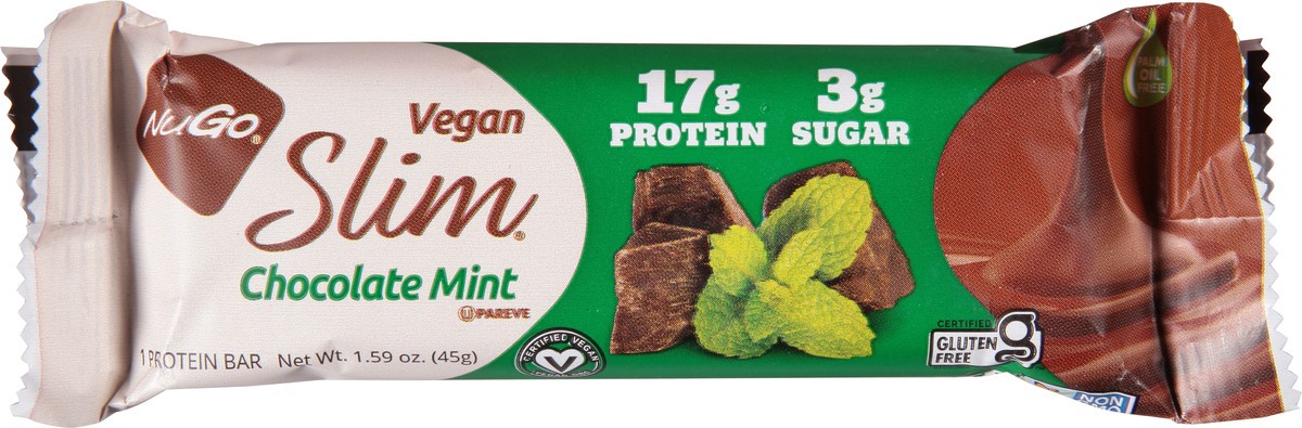 slide 9 of 9, NuGo Slim Chocolate Mint Protein Bar 1.59 oz, 1.59 oz