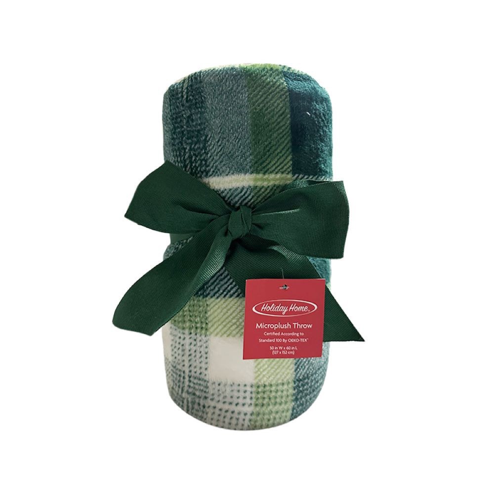 slide 2 of 2, Holiday Home® Microplush Throw - Hawthorne Plaid, 50 in x 60 in