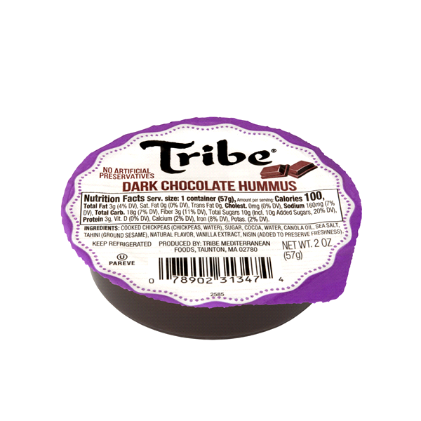 slide 1 of 1, Tribe Dark Chocolate Hummus Singles, 2 oz