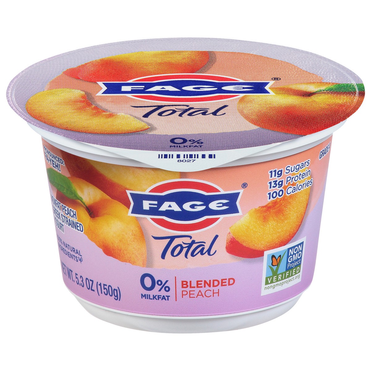 slide 13 of 13, Fage Total Strained Nonfat Greek Peach Yogurt 5.3 oz, 5.3 oz