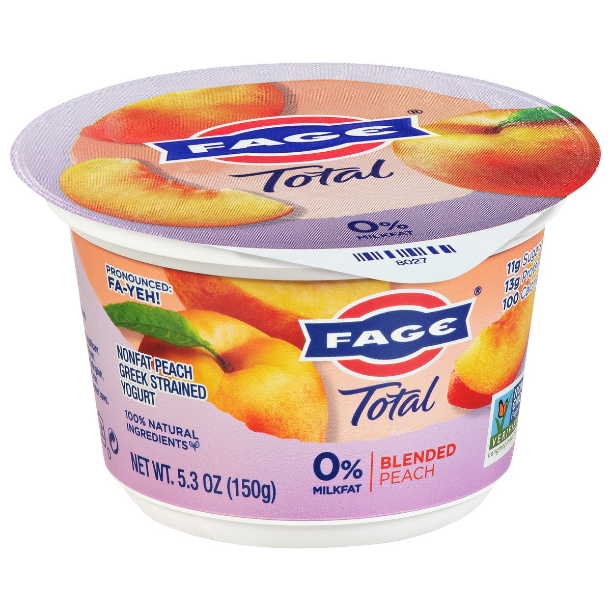 slide 8 of 13, Fage Total Strained Nonfat Greek Peach Yogurt 5.3 oz, 5.3 oz
