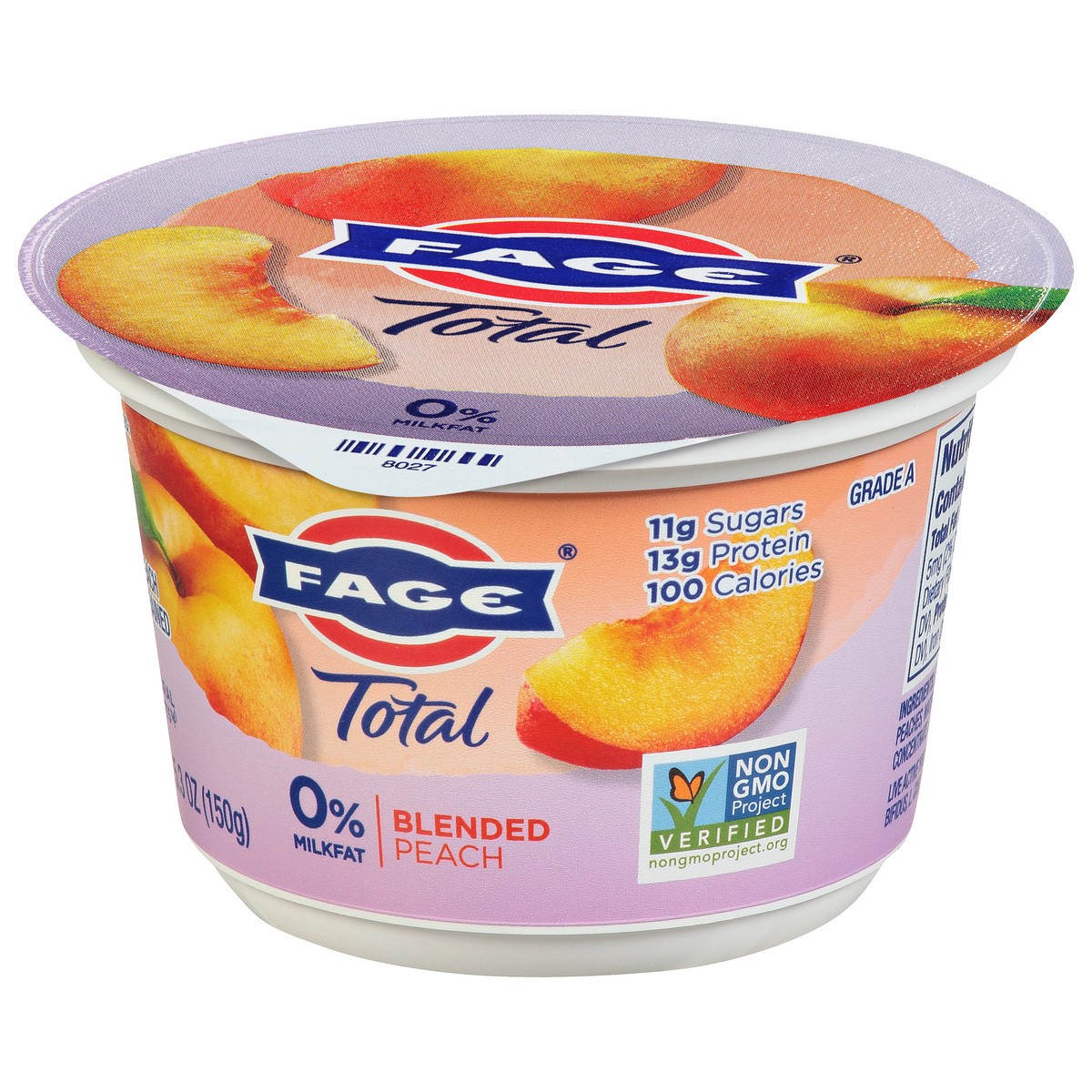 slide 9 of 13, Fage Total Strained Nonfat Greek Peach Yogurt 5.3 oz, 5.3 oz