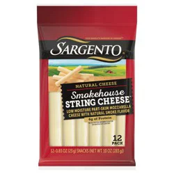 Sargento Smokehouse String Cheese™ Natural Cheese Snacks, 12-Pack