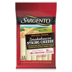 Sargento Smokehouse String Cheese™ Natural Cheese Snacks, 12-Pack