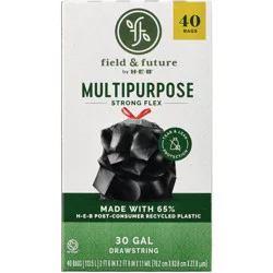 Field & Future by H-E-B Multipurpose Outdoor Trash Bags, 30 Gallon