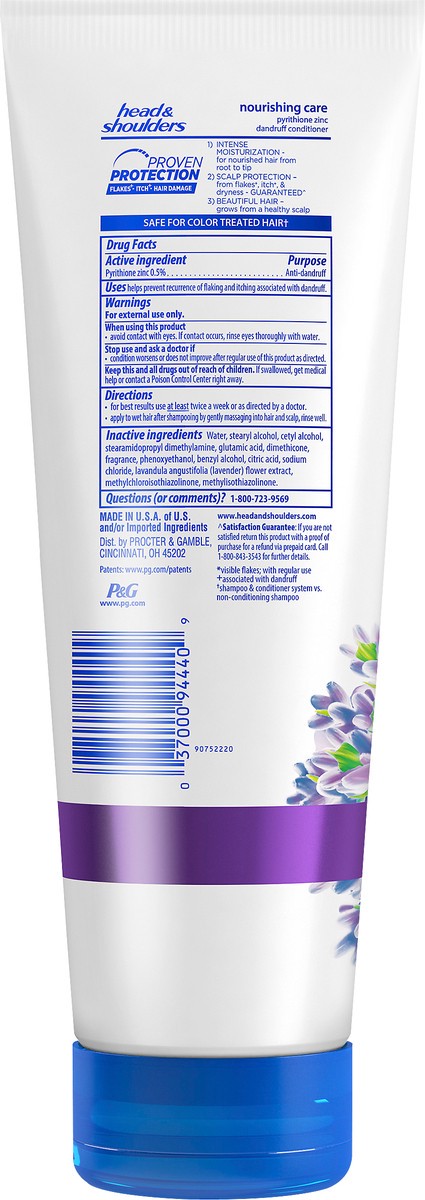 slide 3 of 3, Head & Shoulders Nourishing Care Dandruff Lavender Daily Hair & Scalp Conditioner 10.6 oz, 10.6 fl oz