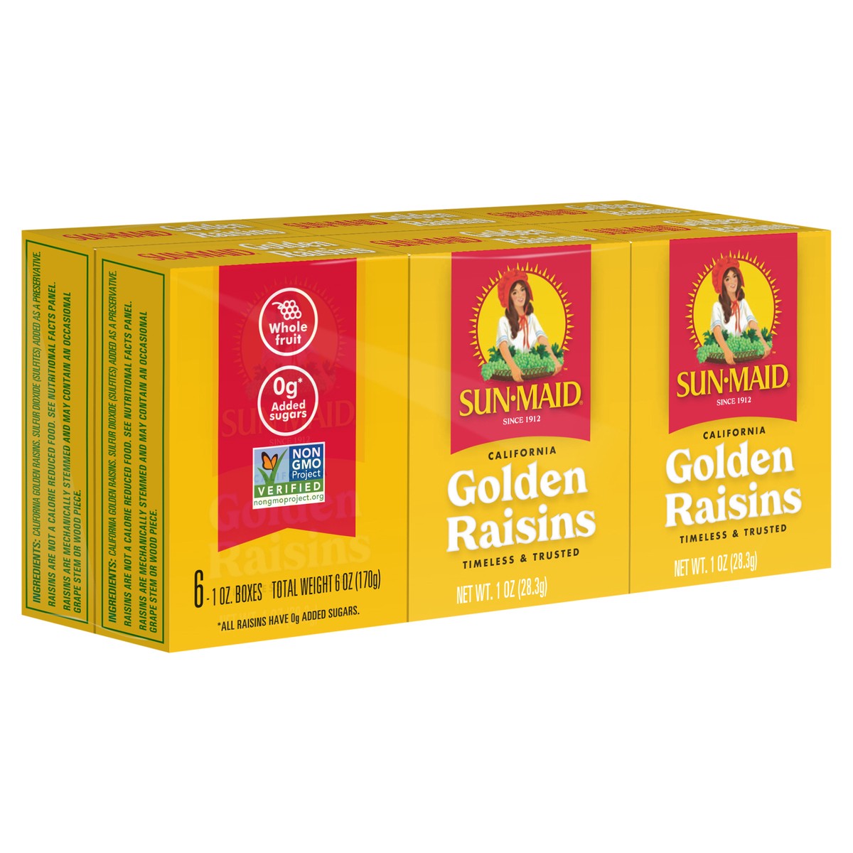 slide 2 of 9, Sun-Maid California Sun-Dried Raisins 6-Pack/1oz Cartons, 6 ct