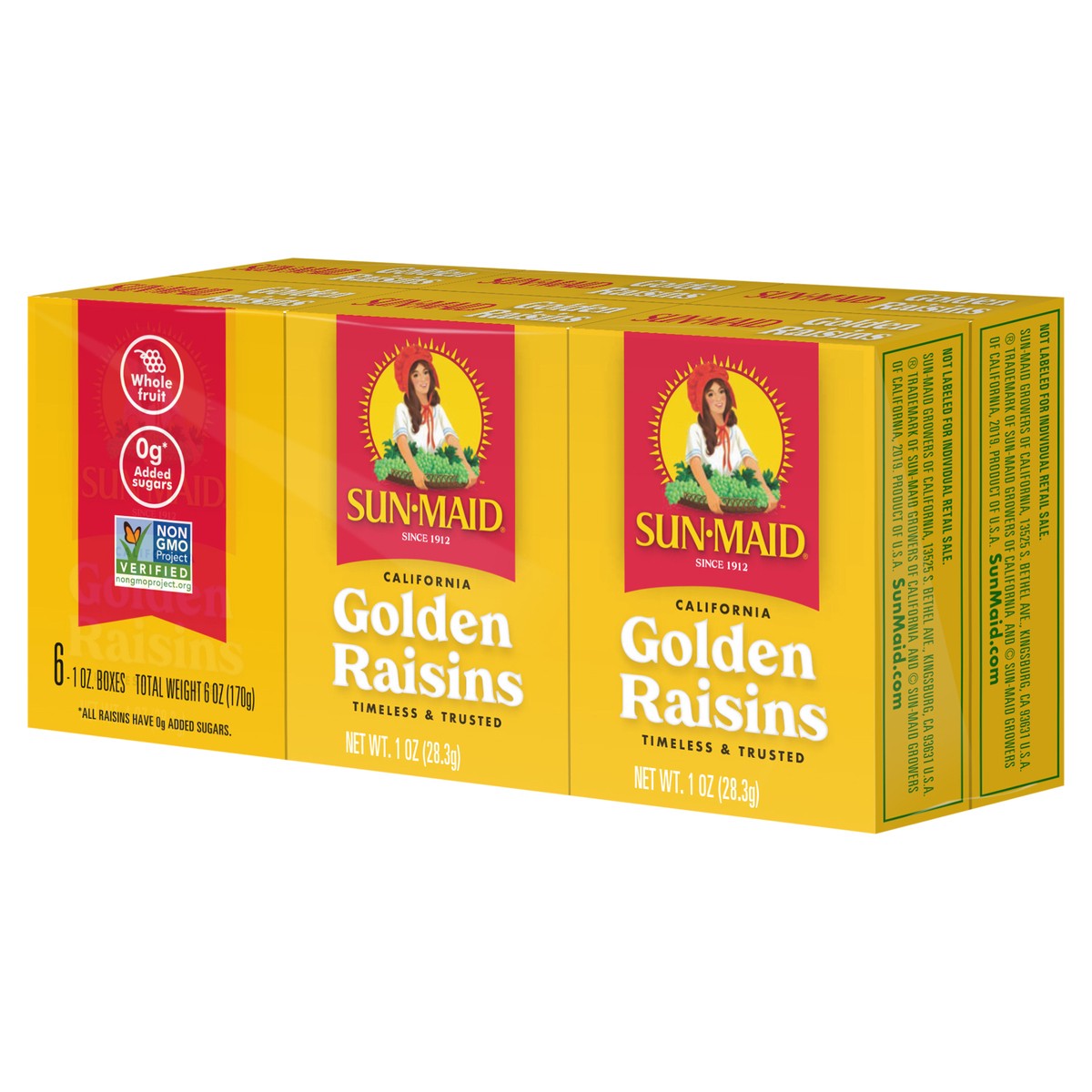 slide 3 of 9, Sun-Maid California Sun-Dried Raisins 6-Pack/1oz Cartons, 6 ct