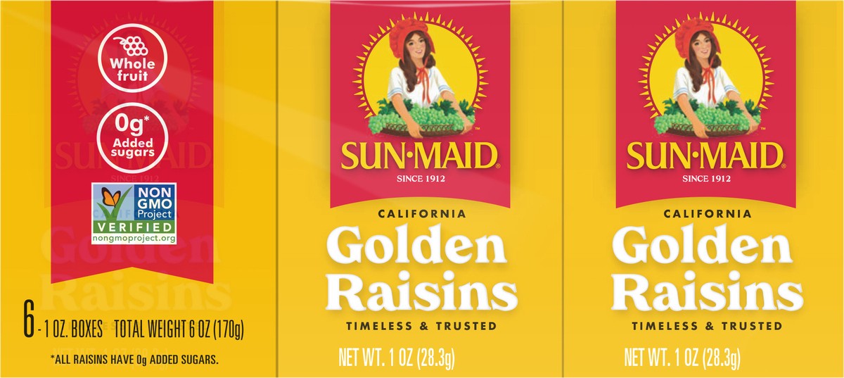 slide 6 of 9, Sun-Maid California Sun-Dried Raisins 6-Pack/1oz Cartons, 6 ct