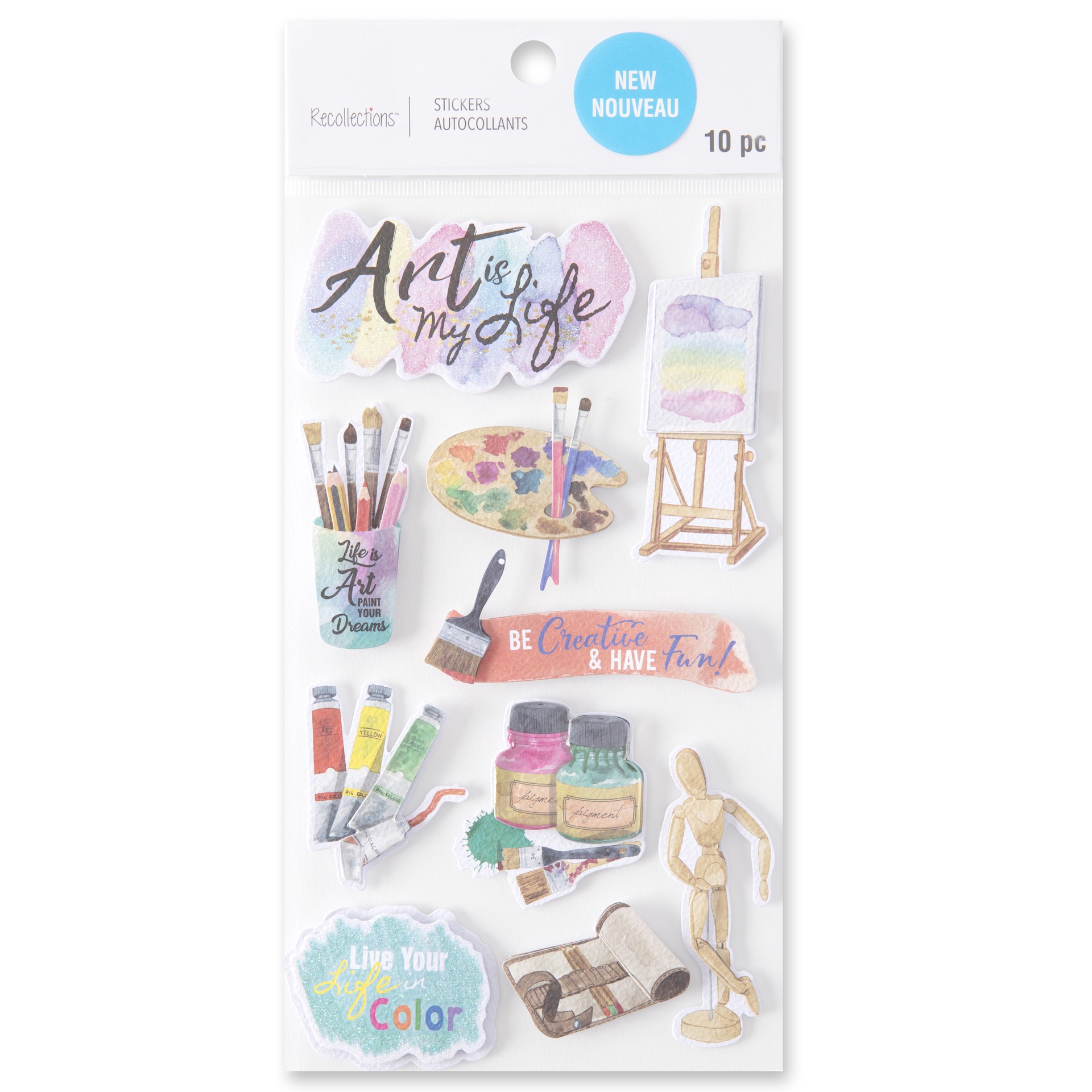 slide 3 of 7, Painting Dimensional Stickers By Recollections, 3.875 in x 7 in