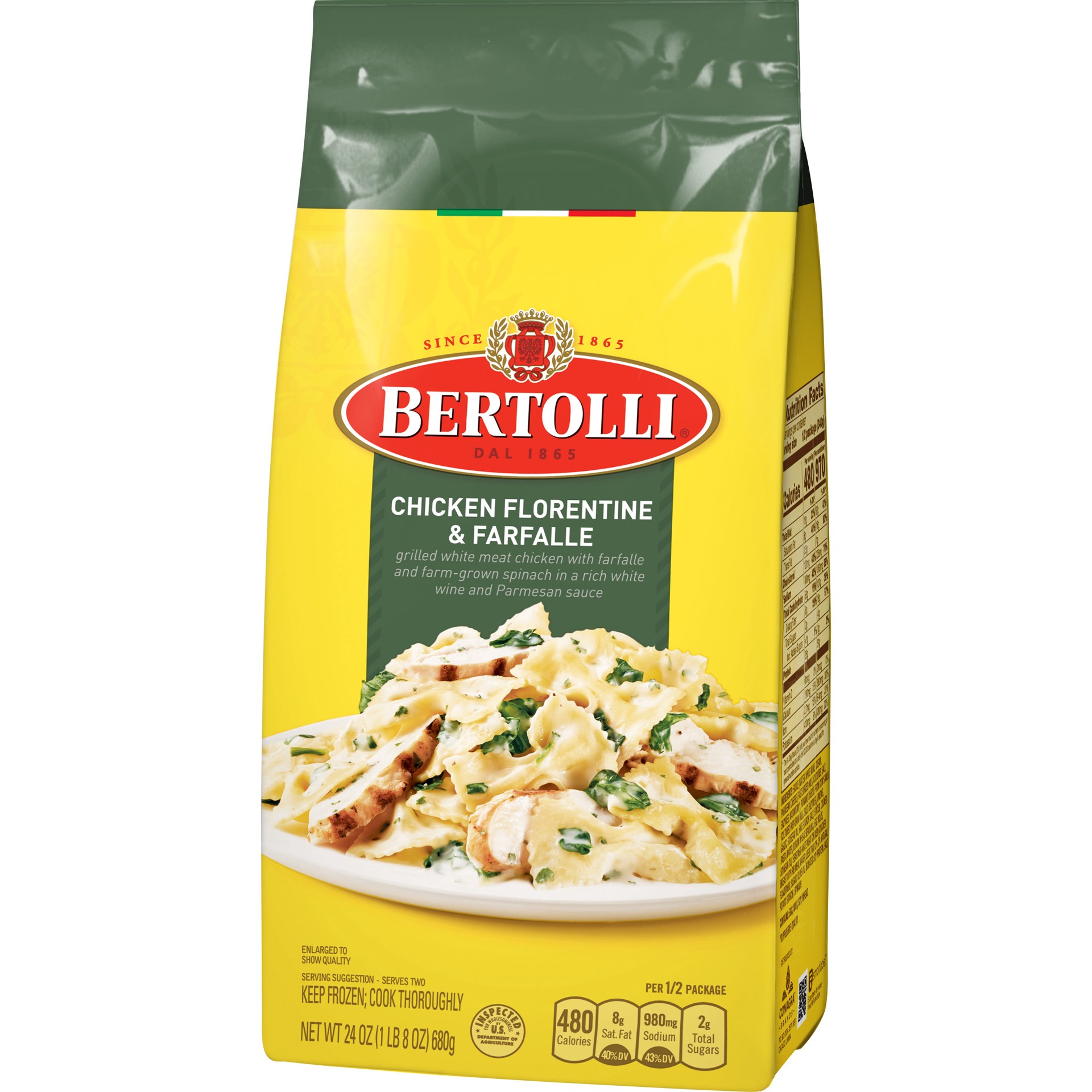 slide 5 of 5, Bertolli Chicken Florentine & Farfalle 24 oz, 24 oz