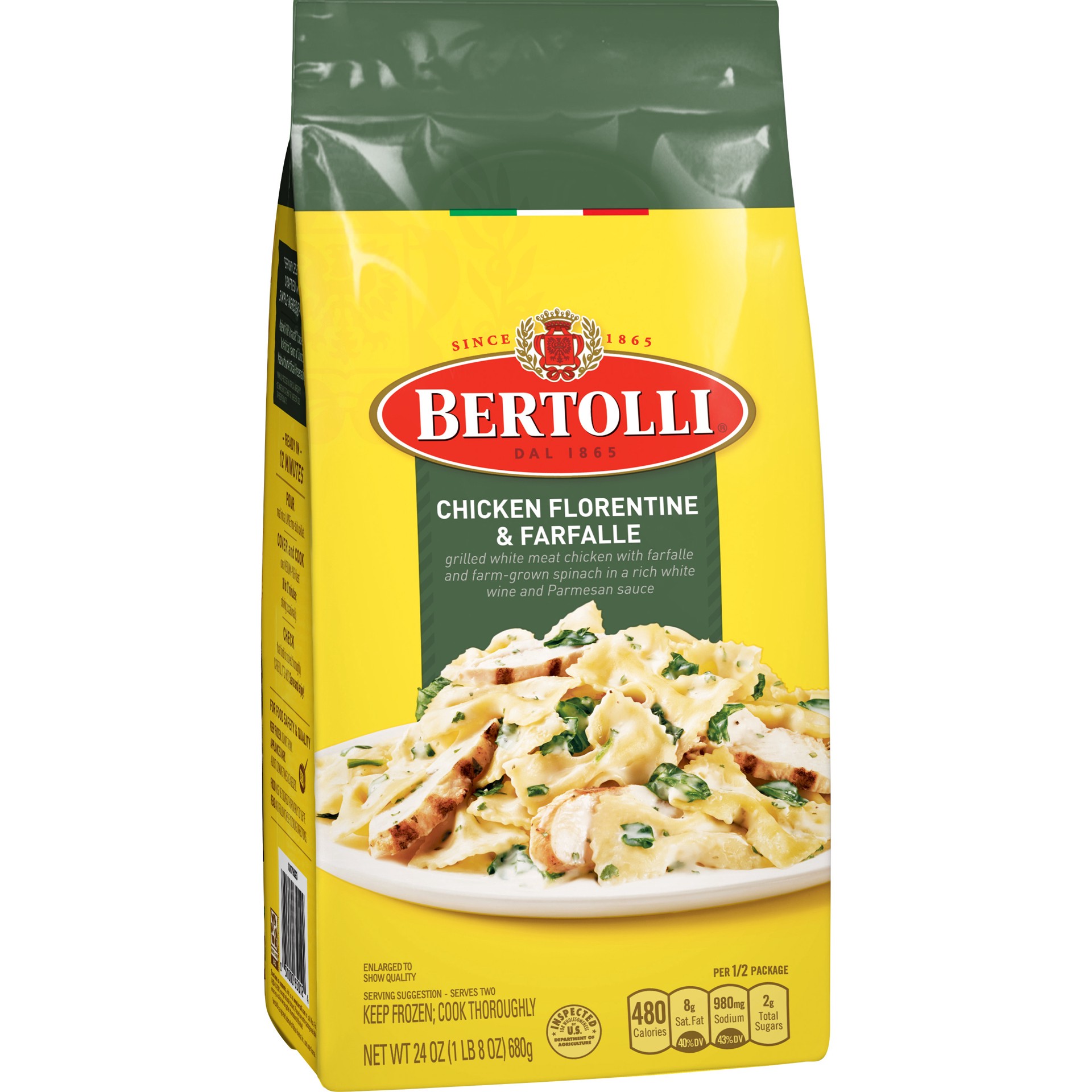 slide 2 of 5, Bertolli Chicken Florentine & Farfalle 24 oz, 24 oz