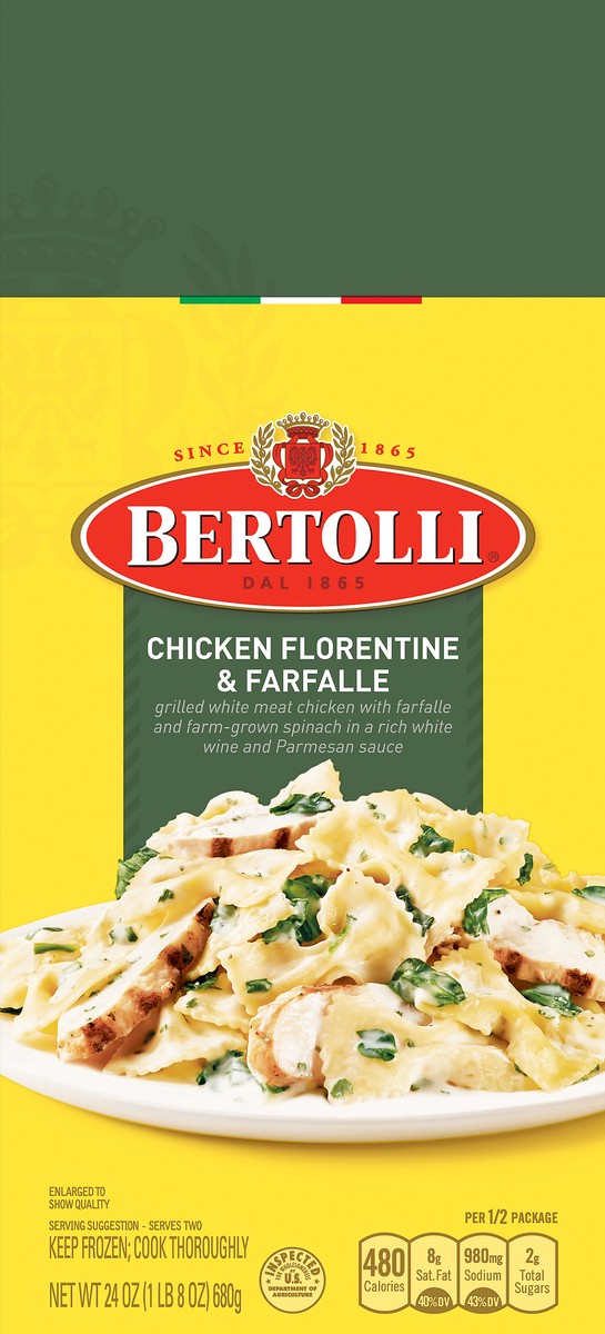 slide 1 of 5, Bertolli Chicken Florentine & Farfalle 24 oz, 24 oz