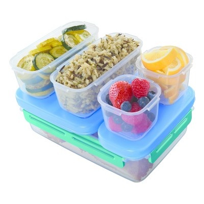 slide 1 of 1, Rubbermaid LunchBlox Leak Proof Lunch Container Kit Blue, 1 ct