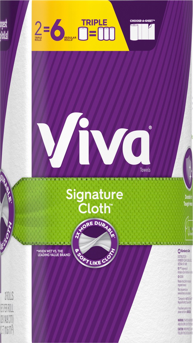 slide 2 of 10, Viva Signature Cloth Paper Towels, Choose-A-Sheet - 2 Triple Rolls (141 Sheets per Roll), 2 ct
