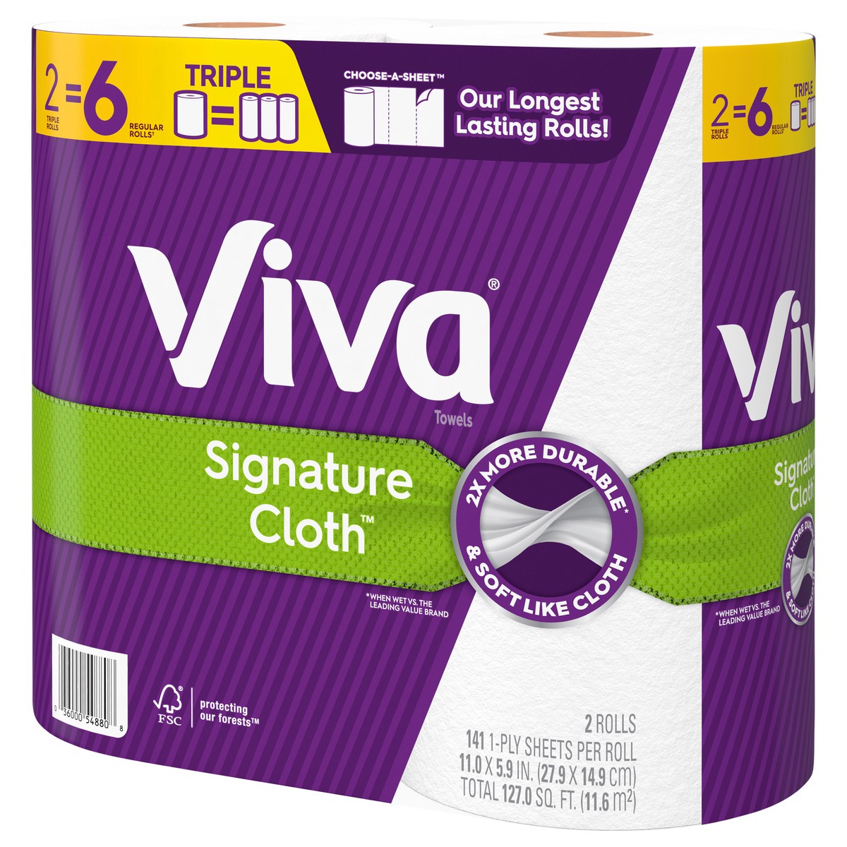 slide 4 of 10, Viva Signature Cloth Paper Towels, Choose-A-Sheet - 2 Triple Rolls (141 Sheets per Roll), 2 ct