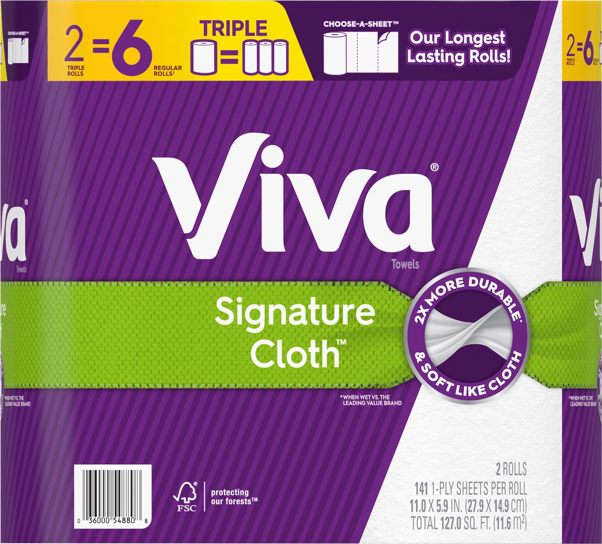 slide 6 of 10, Viva Signature Cloth Paper Towels, Choose-A-Sheet - 2 Triple Rolls (141 Sheets per Roll), 2 ct
