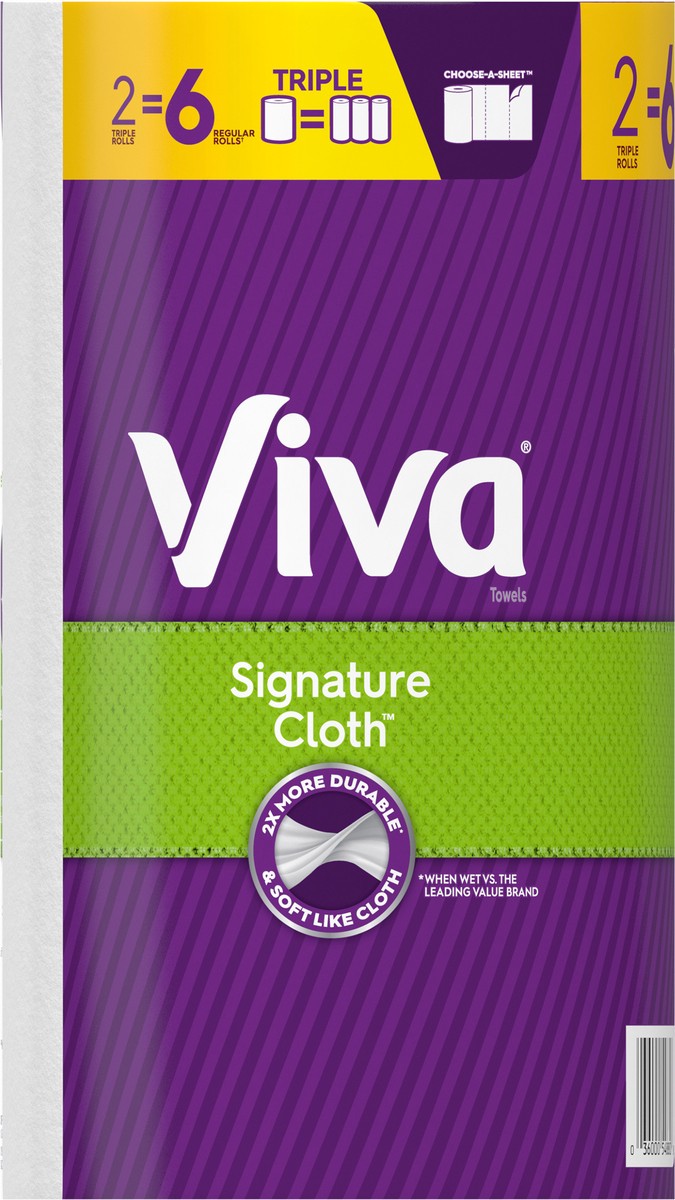 slide 3 of 10, Viva Signature Cloth Paper Towels, Choose-A-Sheet - 2 Triple Rolls (141 Sheets per Roll), 2 ct