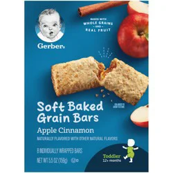 Gerber Soft Baked Grain Bars, Toddler Snacks, Apple Cinnamon Bars, Finger Food