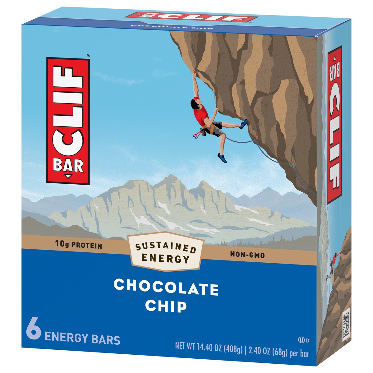 slide 4 of 11, CLIF BAR - Chocolate Chip - Made with Organic Oats - 10g Protein - Non-GMO - Plant Based - Energy Bars - 2.4 oz. (6 Pack), 14.4 oz