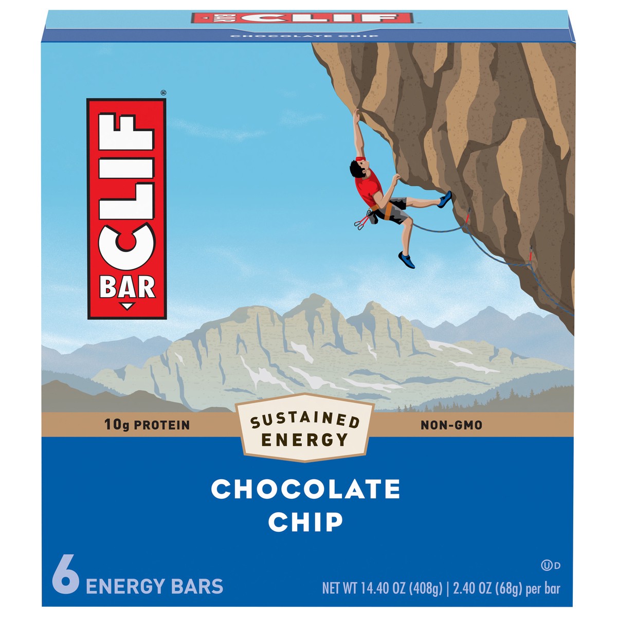 slide 1 of 11, CLIF BAR - Chocolate Chip - Made with Organic Oats - 10g Protein - Non-GMO - Plant Based - Energy Bars - 2.4 oz. (6 Pack), 14.4 oz