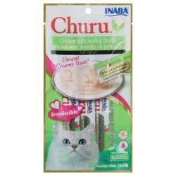 Inaba Churu Chicken with Scallop Recipe Cat Treat 4 - 0.5 oz Tubes