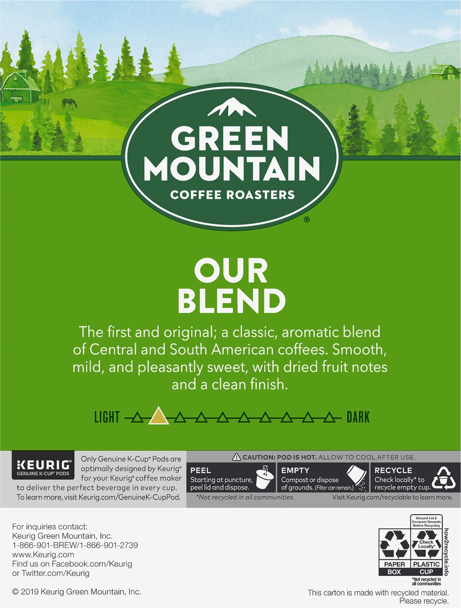 slide 5 of 10, Green Mountain Coffee Our Blend Keurig Single-Serve K-Cup Pods, Light Roast Coffee, 24 Count, 24 ct