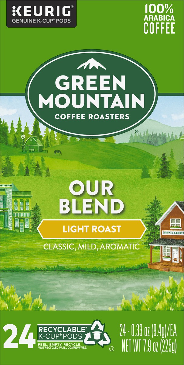 slide 8 of 10, Green Mountain Coffee Our Blend Keurig Single-Serve K-Cup Pods, Light Roast Coffee, 24 Count, 24 ct