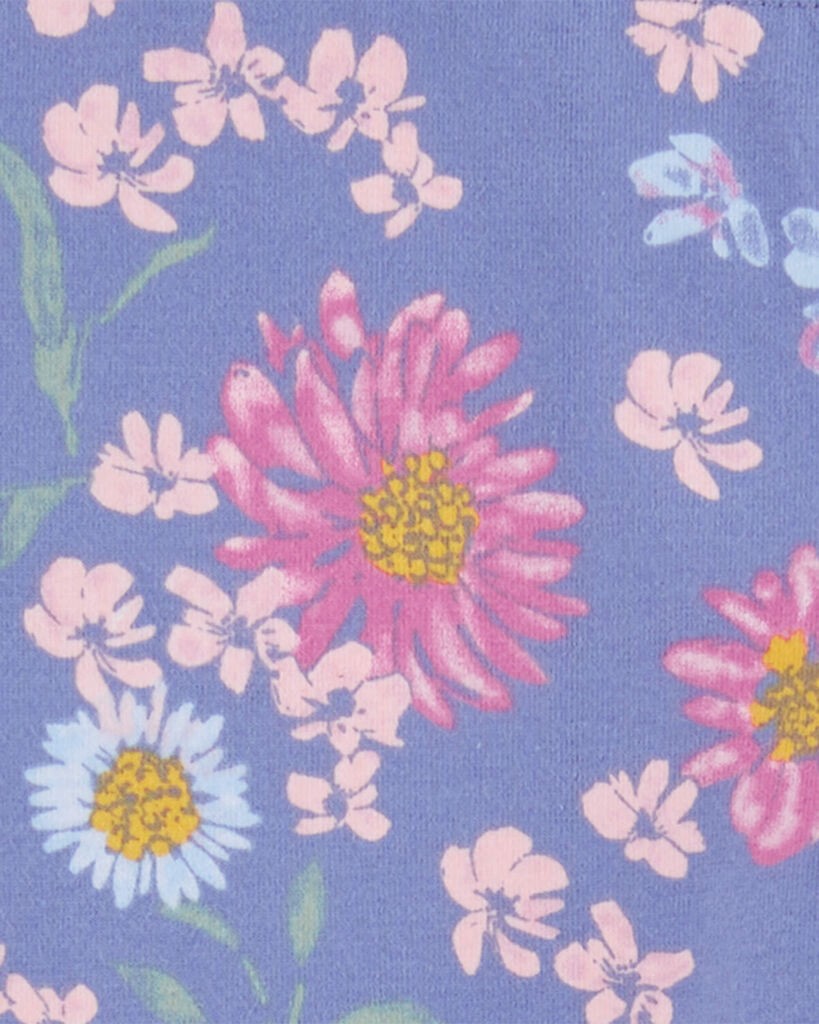 slide 2 of 3, Oshkosh Kid Sunflower Print Stretch Leggings Purple 5, 1 ct