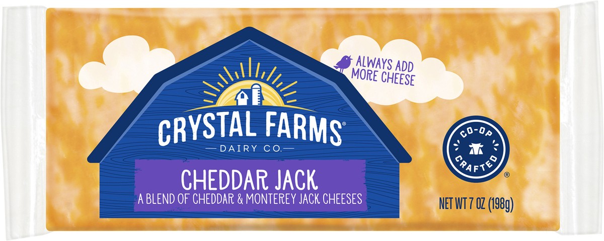 slide 5 of 8, Crystal Farms Cheddar Jack Cheese Block, 7 oz, 7 oz