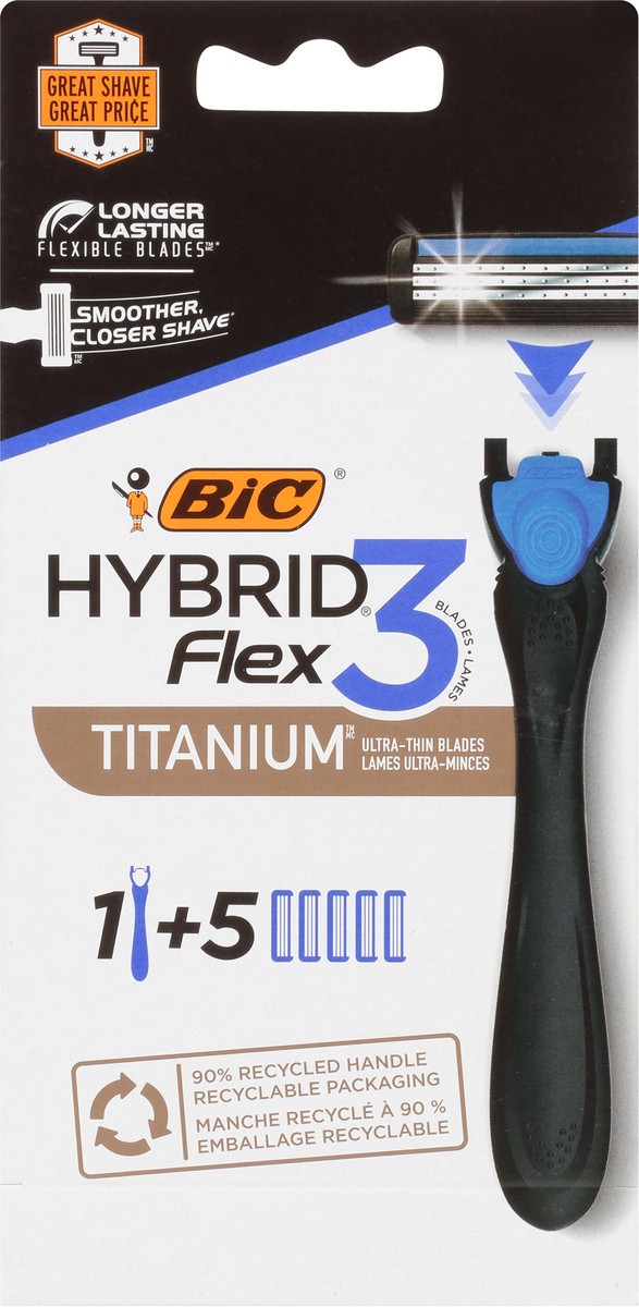 slide 1 of 12, BIC Flex 3 Hybrid Razor 5 1 ea, 5 ct