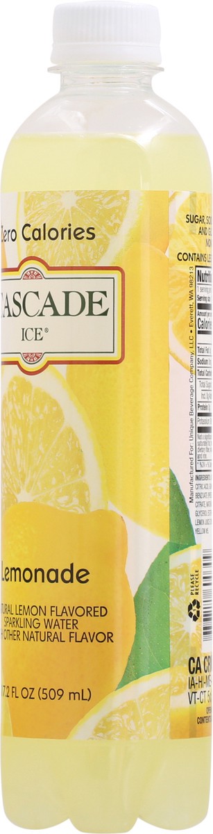 slide 5 of 9, Cascade Ice Zero Calories Lemonade Sparkling Water 17.2 fl oz Bottle, 17.2 oz